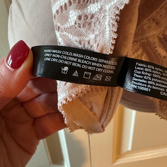 NWOT Natori Lush Front Close Bra - Rose / White - Picture 7 of 7